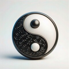 yin yang symbol isolated white background