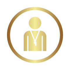 Leadership Icon – Person with Medal, Representing Authority, Guidance, and Strong Leadership Skills