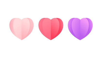 Paper heart love logo icon vector design illustration. Heart vector elements