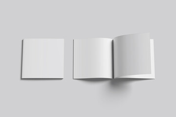 Blank Brochure Square Open and Cover   
