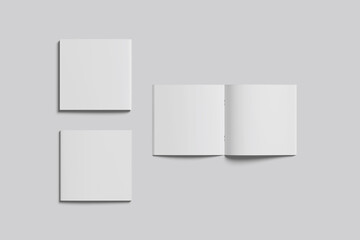 Blank Brochure Square Open and Cover   
