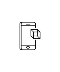 mobile with product icon, vector best line icon.
