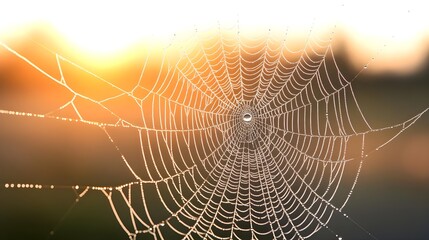 Dewy Spiderweb Sunrise