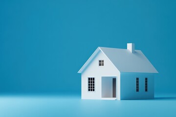 White House on Blue Background