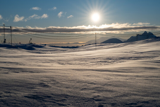 Winter snow background. Texture. Endless snow. Snowdrift.