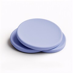 2408_068.A simple Silicone sensory disc set for babies and toddlers, Light periwinkle color, white background, 3D Rendering, isometric