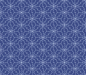 Fototapeta premium Japanese Zigzag Line Hexagon Star Vector Seamless Pattern 