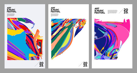 Abstract background, colorful psychedelic fluid shape, doodle for Art and Music, New Year Festival 2025