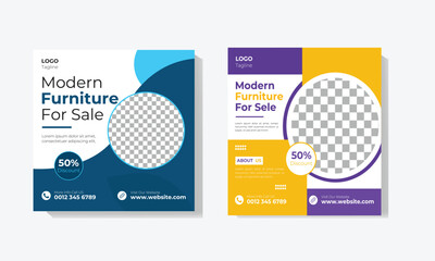 Modern Furniture sale social media post template