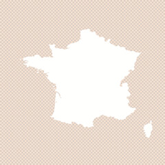 Map of France, sign silhouette. World Map Globe. Vector Illustration isolated on white background. Europe continent