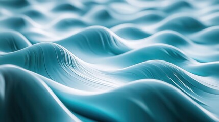 Fototapeta premium Abstract Teal Wave Background Smooth Flowing Undulating Texture
