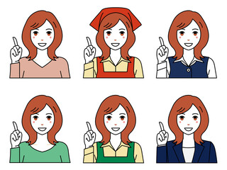 No.1ポーズをするミディアムヘアの女性