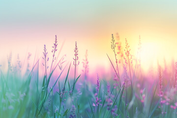 Obraz premium Blurred background of a flower field