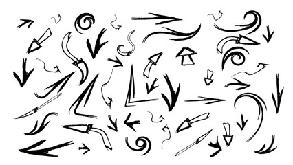 Doodle line chalk brush element set on blackboard. Arrow pointer, direction, texture brushstroke square, spiral, arrow set element scribble line hand drawn sketch design. Crayon pencil style element.