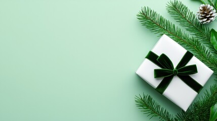 Memorable holiday moments gift wrapping presents with elegant green accents and natural elements