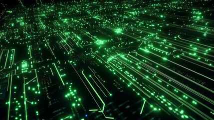 Obraz premium High tech glowing circuit lines forming complex designs