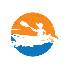 Kayaking Icon vector Illustration