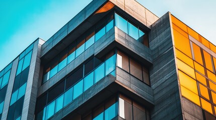 Obraz premium This parking mockup features a modern facade of concrete and glass