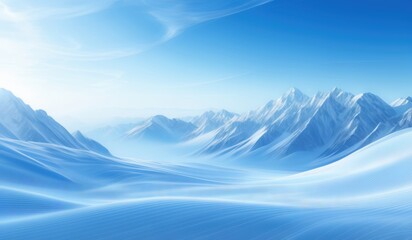 Fototapeta premium view of a snowy mountain range with a blue sky