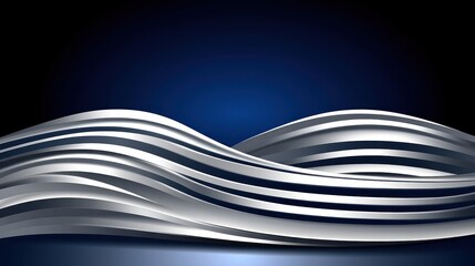 Obraz premium Abstract Silver Stripes Against a Dark Blue Background