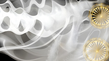A white background with a gold wheel in the center