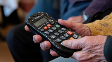 Simple remote control designed for seniors, large buttons and easy grip
