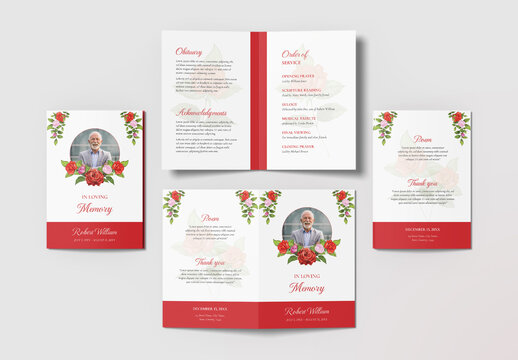 Elegant Minimalist Funeral Program Layout