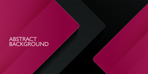 Futuristic dark gray and pink triangle design geometric overlap papercut pattern background layer on dark color background. Eps10 vector