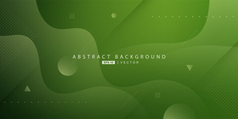 Green wave background with simple shape and lines pattern. Simple wave green design. Modern geometric shapes concept. Eps10 vector