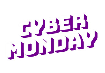 Cyber monday. Text effect in 3 dimensions look, good for social media ads