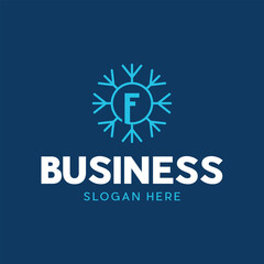 Letter F Snowflake Ice Modern Simplicity Icon Business Creative Logo
