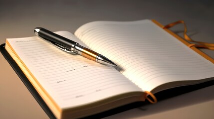 Open Notebook with Pen