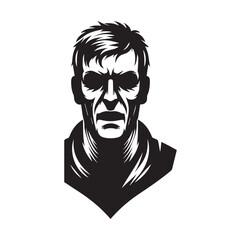 horror man image - vector image of horror - slhouette 0f man horror - horror movie theme  