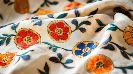 Colorful Floral Fabric with Elaborate Patterns