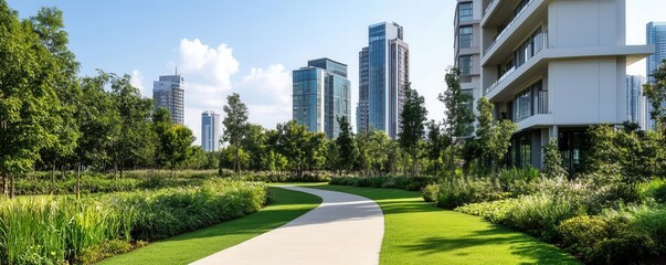 Upscale condominiums near parks, symbolizing desire for accessible green spaces