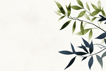 Obraz premium Vibrant Watercolor Tree Branch with Leaves - Nature's Chaos