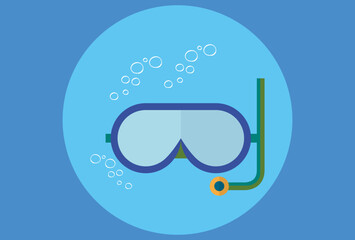 Diving Mask Concept Illustration Stylish and Beautiful