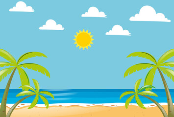 Island Concept Illustration Stylish and Beautiful