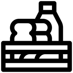 Food bank. Editable stroke vector icon.