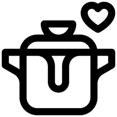 Soup kitchen. Editable stroke vector icon.