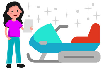 Snowmobile Concept Illustration Stylish and Beautiful