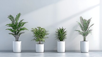 Obraz premium Enhance your home's aesthetic with stylish indoor plants in modern white pots