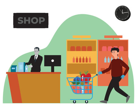 Shopping Cart Concept Illustration Stylish and Beautiful