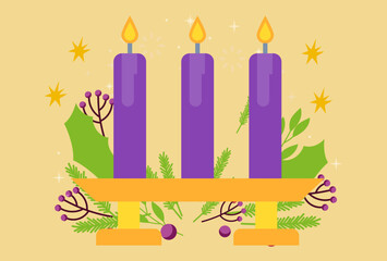 Wedding Candle Concept Illustration Stylish and Beautiful