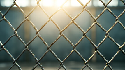 Chain-Link Fence Surround the stage with light entering from above