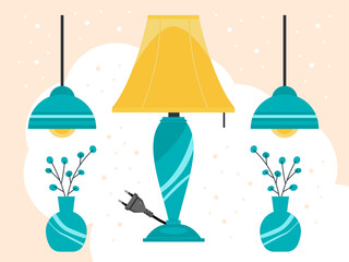 Electric Lamp Concept Illustration Stylish and Beautiful