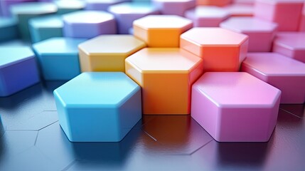 Obraz premium 3d rendering hexagon with white background