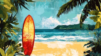 Surfboard on the Beach