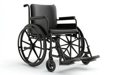 Fototapeta premium Black Wheelchair Isolated on White Background