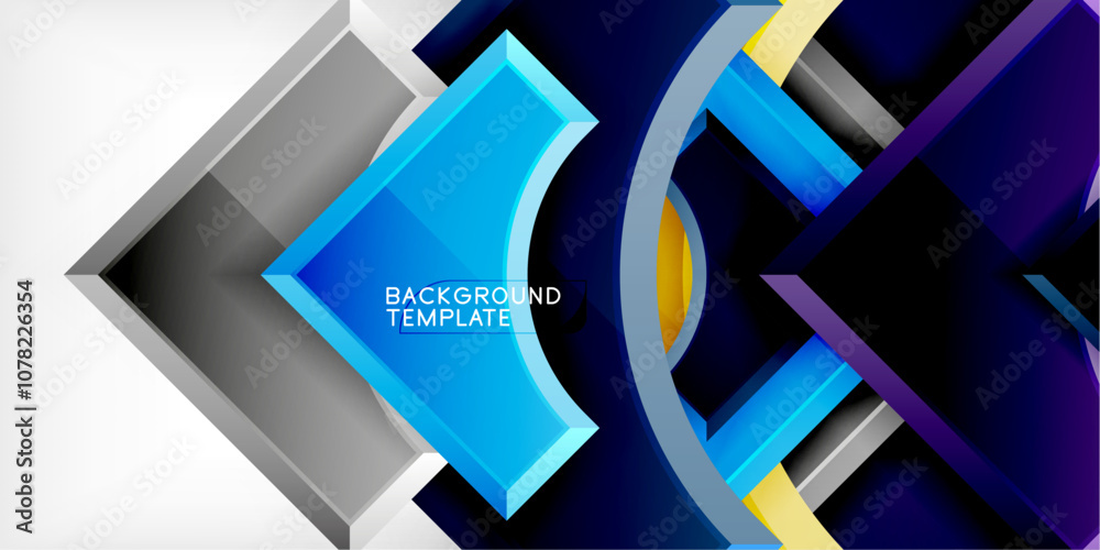 Poster Geometric design abstract background - circles and triangles